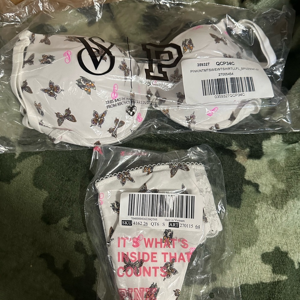 Victoria's Secret White Butterfly Lingerie Set